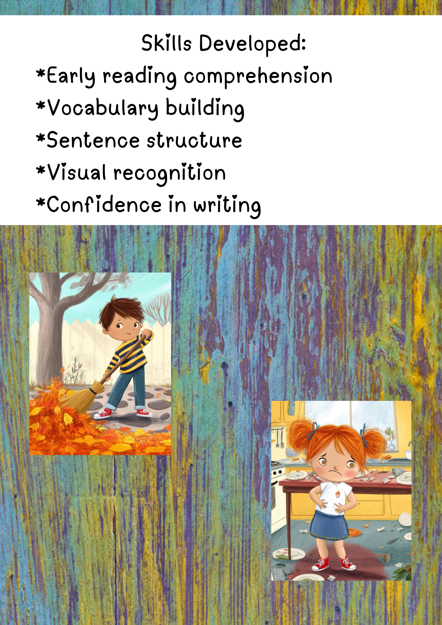 Read, Match & Build Sentences | Short Stories Worksheets with Illustrations | Grade 1–2 Literacy Activities | Printable PDF