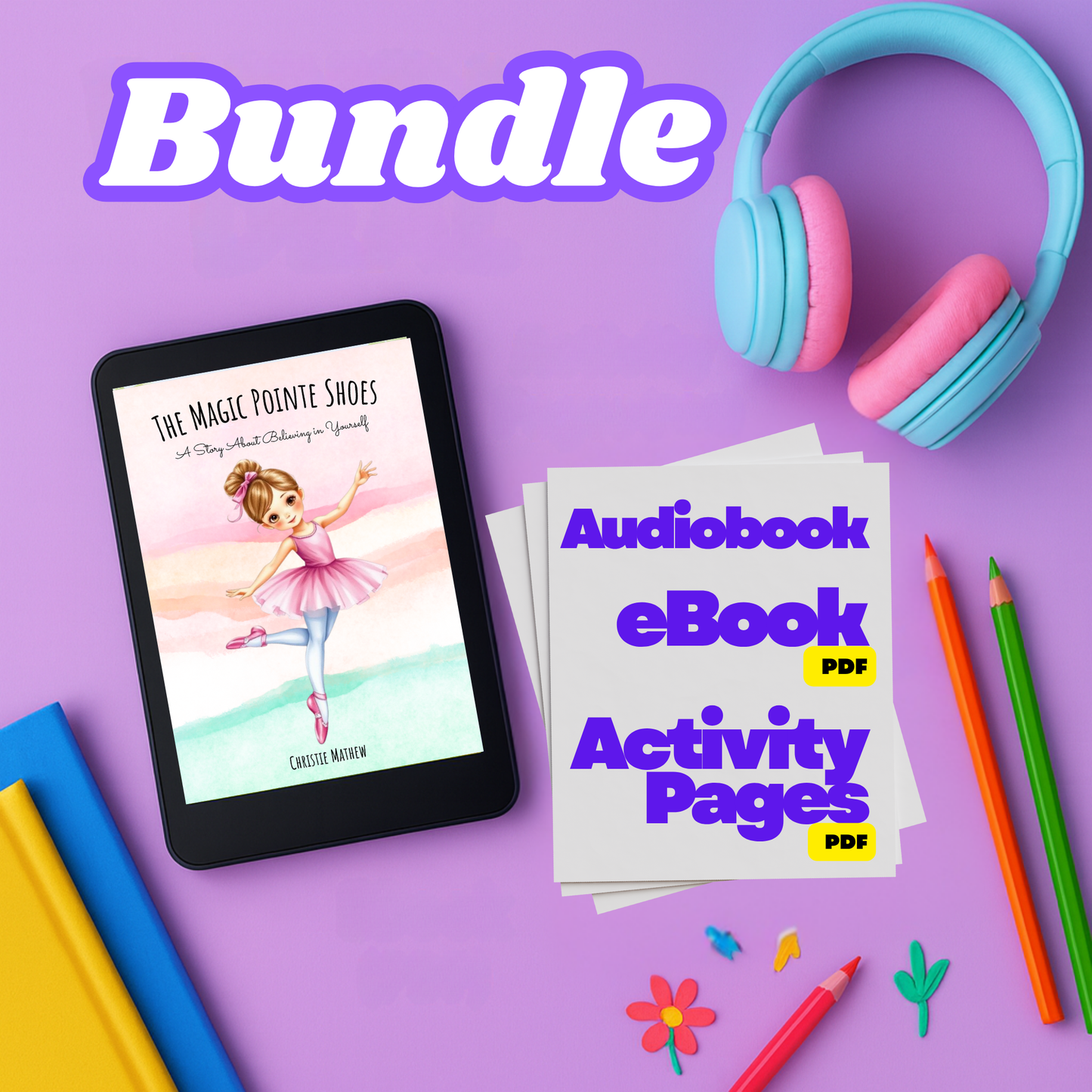 The Magic Pointe Shoes – Children’s Interactive Read-Along Flipbook + eBook PDF + Activity Pages BUNDLE | Inspiring Dance Story for Kids Ages 4–8 | Printable Activities, Stickers and Certificate