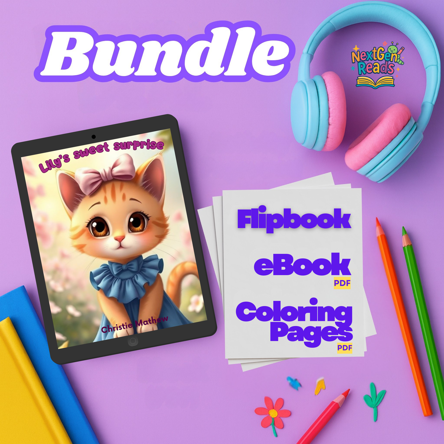 Lily’s Sweet Surprise – Interactive Read-Along Flipbook + eBook (PDF) + Bonus Coloring Pages BUNDLE | Fun Friendship Story for Kids Ages 3–6