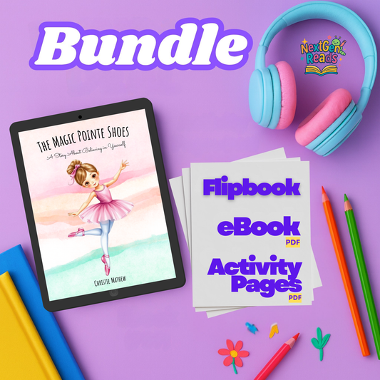 The Magic Pointe Shoes Bundle | Interactive Flipbook + eBook PDF + Activities | Dance Story Ages 4-8 | Stickers & Certificate
